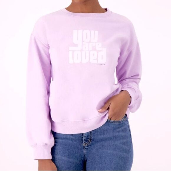 Peace Love World LOVEHER You Are Loved French Terry Sweatshirt Size XL - Picture 1 of 13